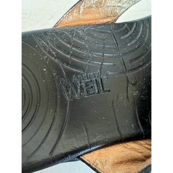 Dr Andrew Weil Women’s Restore Black Leather Thong Flip Flop Sandals Size 9 - Picture 7 of 9
